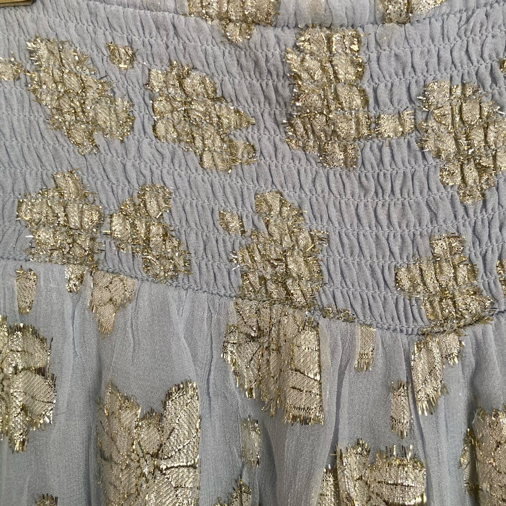 🆕 NWT by Anthropologie Deco Metallic Balloon  Pants with Gold Foil Detail - Picture 7 of 16